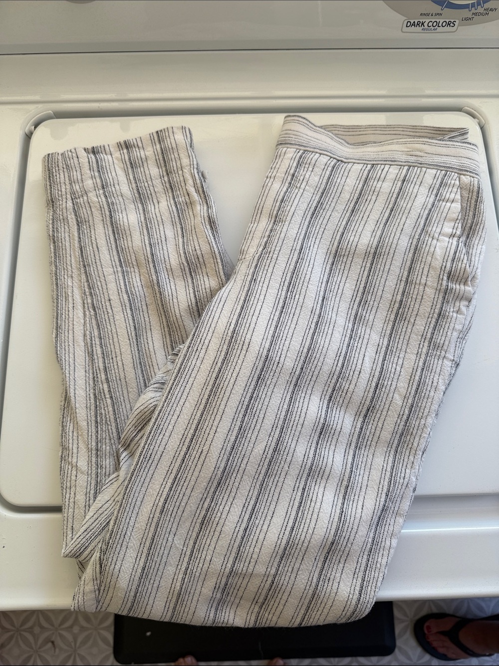 Banana Republic Cream and Gray Striped Chinos - Picture 4 of 5